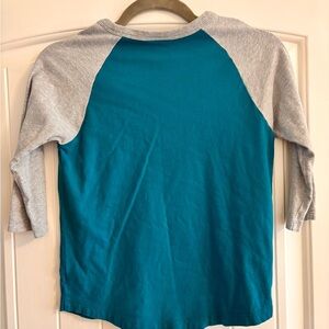 Teal and Gray Raglan Sleeve Shirt